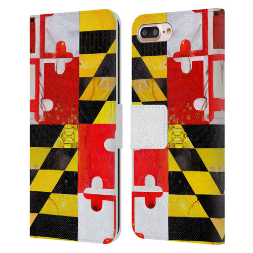 Artpoptart Flags Maryland Leather Book Wallet Case Cover For Apple iPhone 7 Plus / iPhone 8 Plus