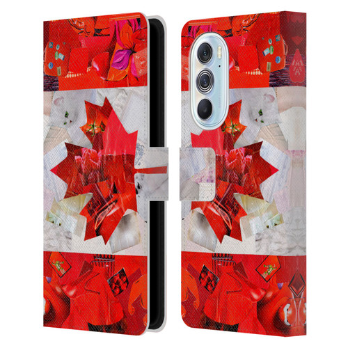 Artpoptart Flags Canada Leather Book Wallet Case Cover For Motorola Edge X30