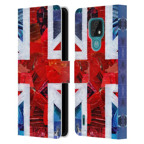 Artpoptart Flags Union Jack Leather Book Wallet Case Cover For Motorola Moto E7