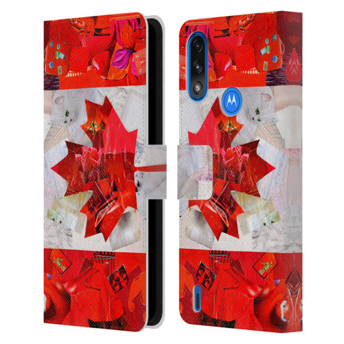 Artpoptart Flags Canada Leather Book Wallet Case Cover For Motorola Moto E7 Power / Moto E7i Power