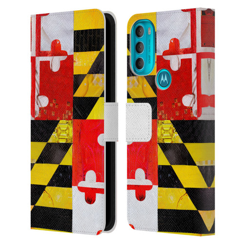 Artpoptart Flags Maryland Leather Book Wallet Case Cover For Motorola Moto G71 5G