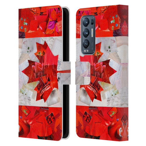 Artpoptart Flags Canada Leather Book Wallet Case Cover For OPPO Find X3 Neo / Reno5 Pro+ 5G