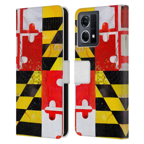Artpoptart Flags Maryland Leather Book Wallet Case Cover For OPPO Reno8 4G