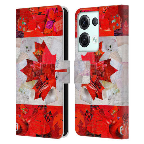 Artpoptart Flags Canada Leather Book Wallet Case Cover For OPPO Reno8 Pro