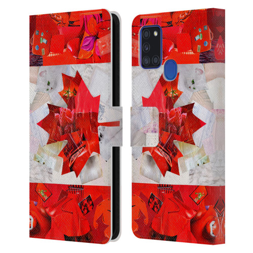 Artpoptart Flags Canada Leather Book Wallet Case Cover For Samsung Galaxy A21s (2020)