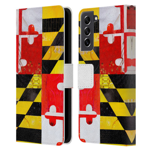 Artpoptart Flags Maryland Leather Book Wallet Case Cover For Samsung Galaxy S21 FE 5G