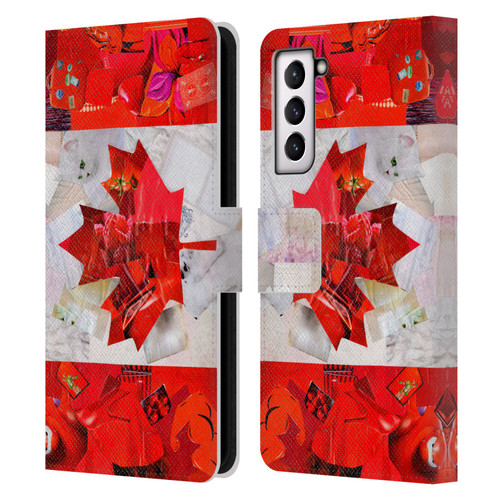 Artpoptart Flags Canada Leather Book Wallet Case Cover For Samsung Galaxy S21 5G