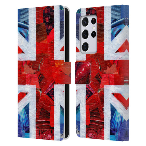 Artpoptart Flags Union Jack Leather Book Wallet Case Cover For Samsung Galaxy S21 Ultra 5G