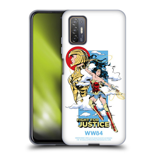 Wonder Woman 1984 Retro Art Fight For Justice Soft Gel Case for HTC Desire 21 Pro 5G