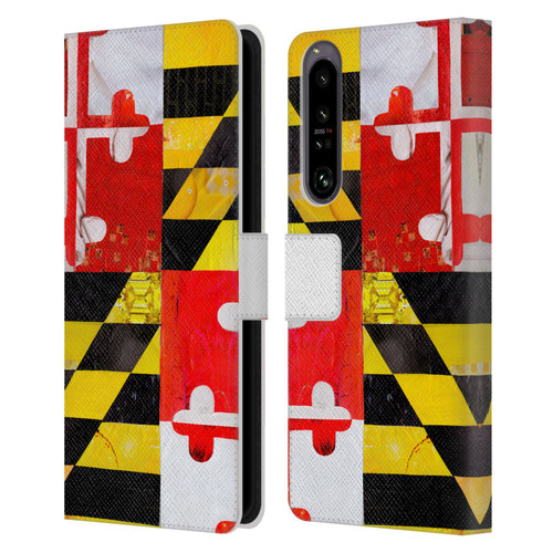 Artpoptart Flags Maryland Leather Book Wallet Case Cover For Sony Xperia 1 IV