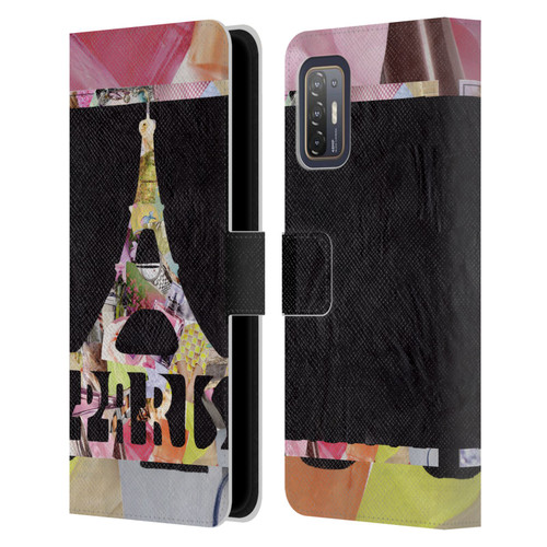Artpoptart Travel Paris Leather Book Wallet Case Cover For HTC Desire 21 Pro 5G