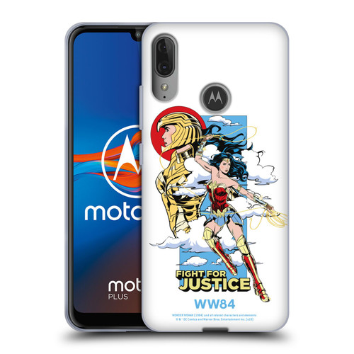 Wonder Woman 1984 Retro Art Fight For Justice Soft Gel Case for Motorola Moto E6 Plus