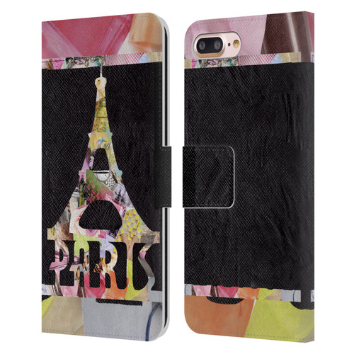 Artpoptart Travel Paris Leather Book Wallet Case Cover For Apple iPhone 7 Plus / iPhone 8 Plus