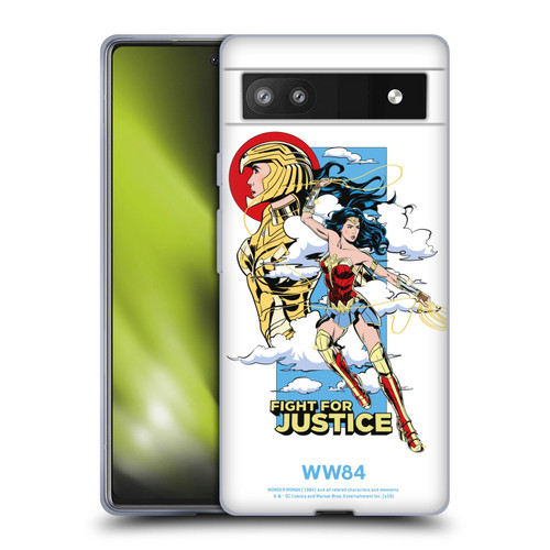 Wonder Woman 1984 Retro Art Fight For Justice Soft Gel Case for Google Pixel 6a