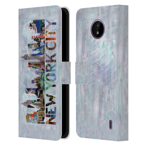Artpoptart Travel New York Leather Book Wallet Case Cover For Nokia C10 / C20