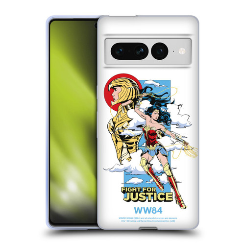 Wonder Woman 1984 Retro Art Fight For Justice Soft Gel Case for Google Pixel 7 Pro