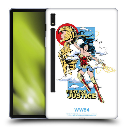 Wonder Woman 1984 Retro Art Fight For Justice Soft Gel Case for Samsung Galaxy Tab S8
