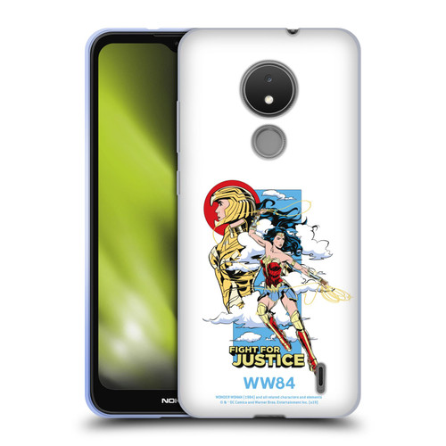 Wonder Woman 1984 Retro Art Fight For Justice Soft Gel Case for Nokia C21