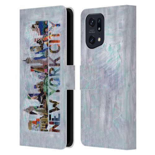 Artpoptart Travel New York Leather Book Wallet Case Cover For OPPO Find X5