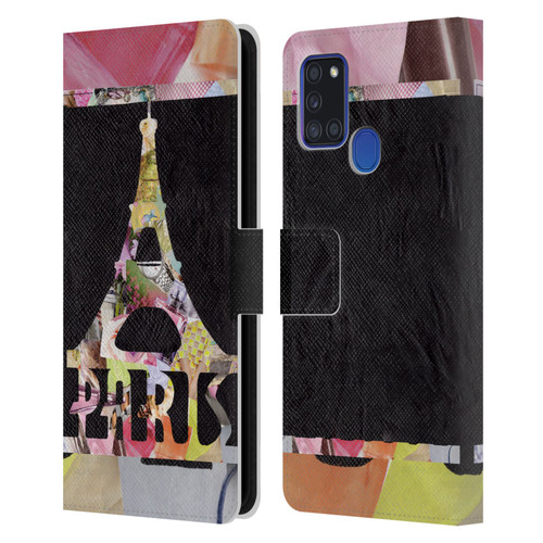 Artpoptart Travel Paris Leather Book Wallet Case Cover For Samsung Galaxy A21s (2020)