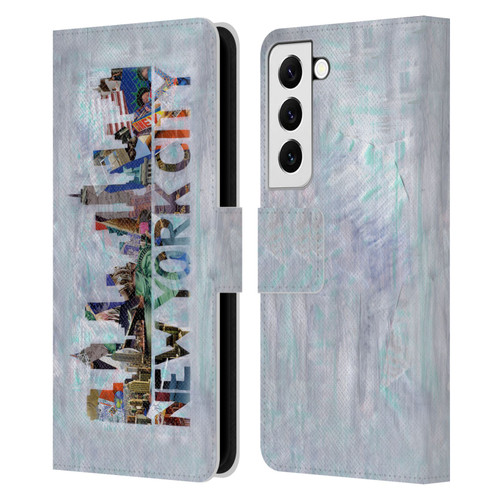 Artpoptart Travel New York Leather Book Wallet Case Cover For Samsung Galaxy S22 5G