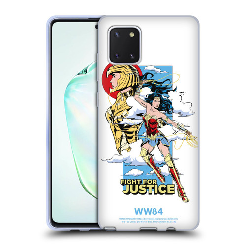Wonder Woman 1984 Retro Art Fight For Justice Soft Gel Case for Samsung Galaxy Note10 Lite