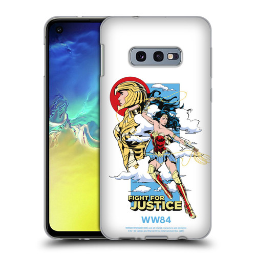 Wonder Woman 1984 Retro Art Fight For Justice Soft Gel Case for Samsung Galaxy S10e