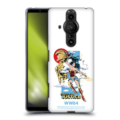 Wonder Woman 1984 Retro Art Fight For Justice Soft Gel Case for Sony Xperia Pro-I