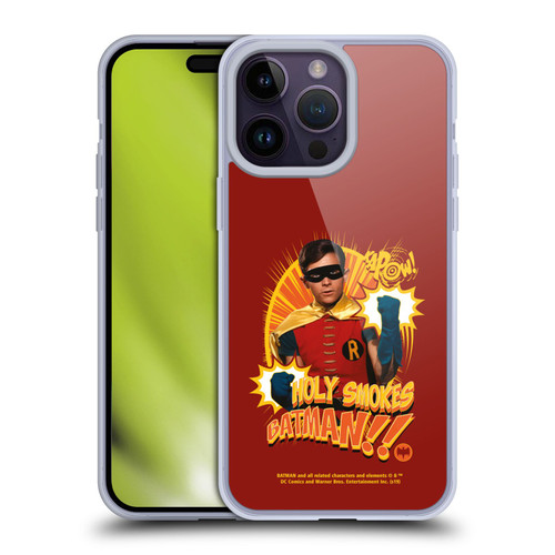 Batman TV Series Character Art Robin Holy Smokes Soft Gel Case for Apple iPhone 14 Pro Max
