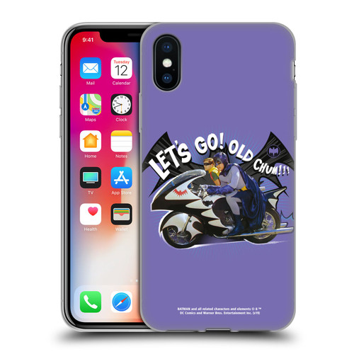 Batman TV Series Character Art Batcycle Let's Go Soft Gel Case for Apple iPhone X / iPhone XS