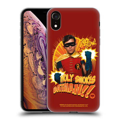 Batman TV Series Character Art Robin Holy Smokes Soft Gel Case for Apple iPhone XR