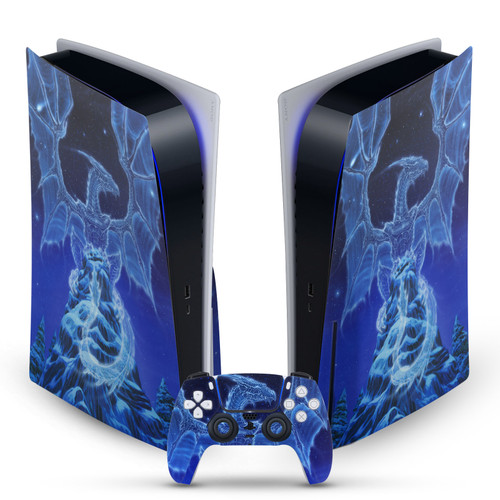 Ed Beard Jr Dragons Winter Spirit Vinyl Sticker Skin Decal Cover for Sony PS5 Disc Edition Bundle