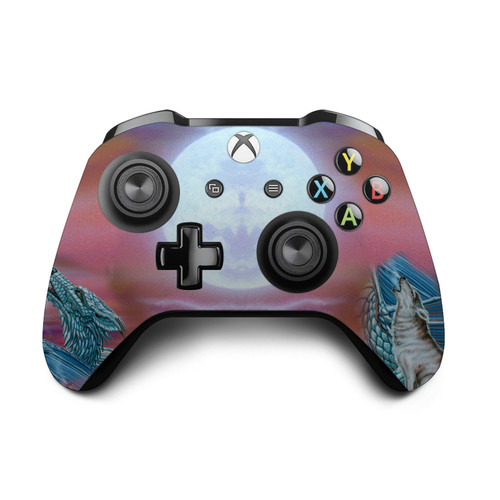 Ed Beard Jr Dragons Moon Song Wolf Moon Vinyl Sticker Skin Decal Cover for Microsoft Xbox One S / X Controller