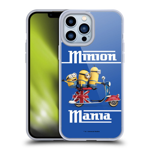 Minions Minion British Invasion Union Jack Scooter Soft Gel Case for Apple iPhone 13 Pro Max