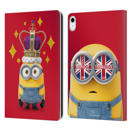 Minions Minion British Invasion Bob Crown Leather Book Wallet Case Cover For Apple iPad 10.9 (2022)