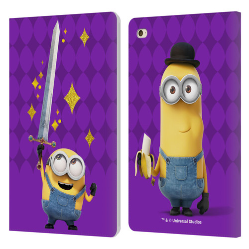 Minions Minion British Invasion Bob Sword Leather Book Wallet Case Cover For Apple iPad mini 4