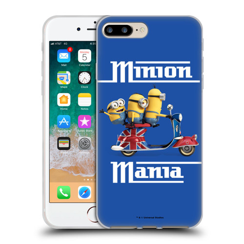 Minions Minion British Invasion Union Jack Scooter Soft Gel Case for Apple iPhone 7 Plus / iPhone 8 Plus