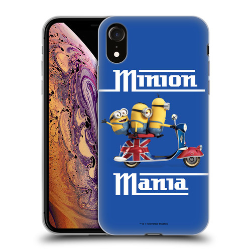Minions Minion British Invasion Union Jack Scooter Soft Gel Case for Apple iPhone XR