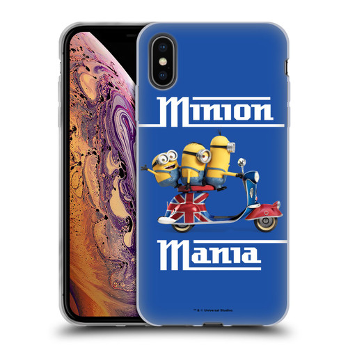 Minions Minion British Invasion Union Jack Scooter Soft Gel Case for Apple iPhone XS Max