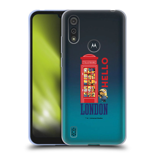 Minions Minion British Invasion Telephone Booth Soft Gel Case for Motorola Moto E6s (2020)
