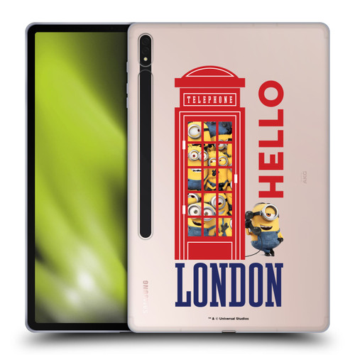 Minions Minion British Invasion Telephone Booth Soft Gel Case for Samsung Galaxy Tab S8 Plus