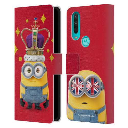 Minions Minion British Invasion Bob Crown Leather Book Wallet Case Cover For OPPO A54 5G
