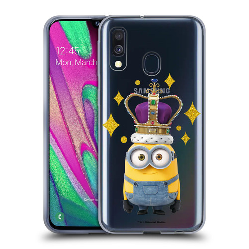 Minions Minion British Invasion Bob Crown Soft Gel Case for Samsung Galaxy A40 (2019)