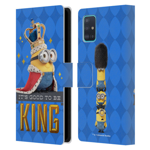 Minions Minion British Invasion King Bob Leather Book Wallet Case Cover For Samsung Galaxy A51 (2019)