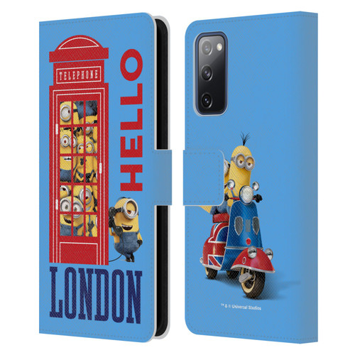 Minions Minion British Invasion Telephone Booth Leather Book Wallet Case Cover For Samsung Galaxy S20 FE / 5G