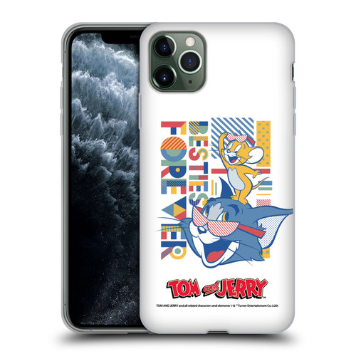 Tom and Jerry Color Blocks Besties Forever Soft Gel Case for Apple iPhone 11 Pro Max