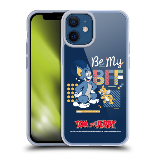 Tom and Jerry Color Blocks Be My Bff Soft Gel Case for Apple iPhone 12 Mini