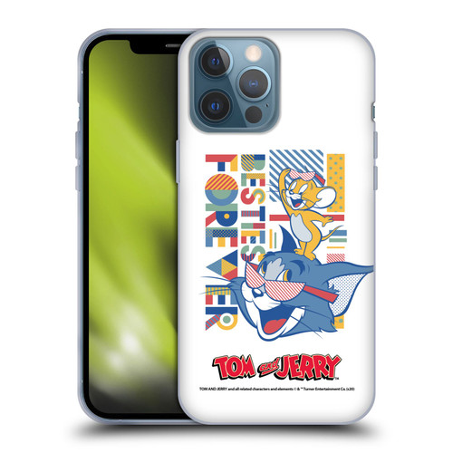 Tom and Jerry Color Blocks Besties Forever Soft Gel Case for Apple iPhone 13 Pro Max