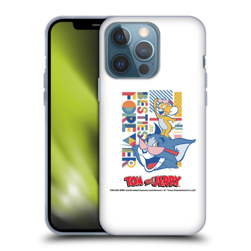 Tom and Jerry Color Blocks Besties Forever Soft Gel Case for Apple iPhone 13 Pro