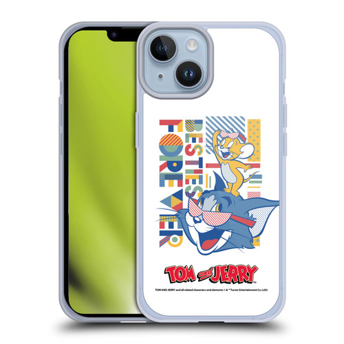 Tom and Jerry Color Blocks Besties Forever Soft Gel Case for Apple iPhone 14